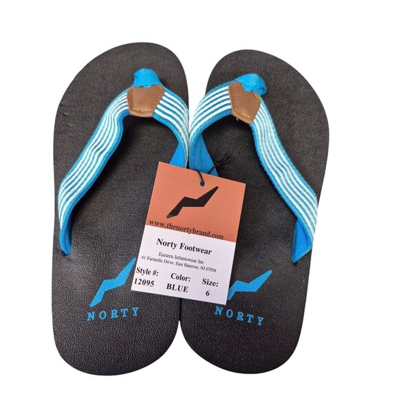 Norty Blue Flip-Flops Size 6 - Picture 1 of 2